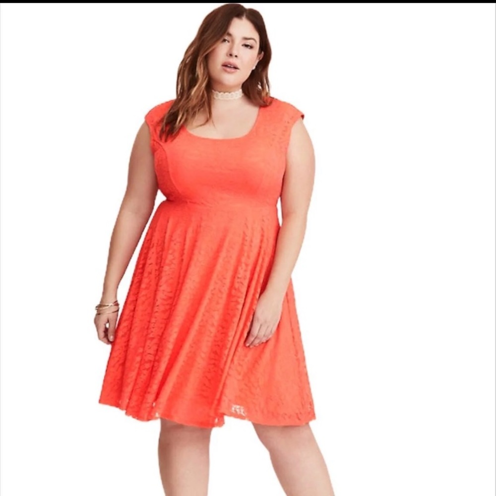 Torrid | Coral lace Sleeveless Dress